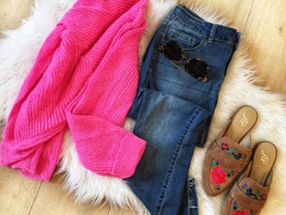 Twist Back Sweater + Embroidered Mules