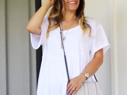 The perfect tee + $12 metal sunnies